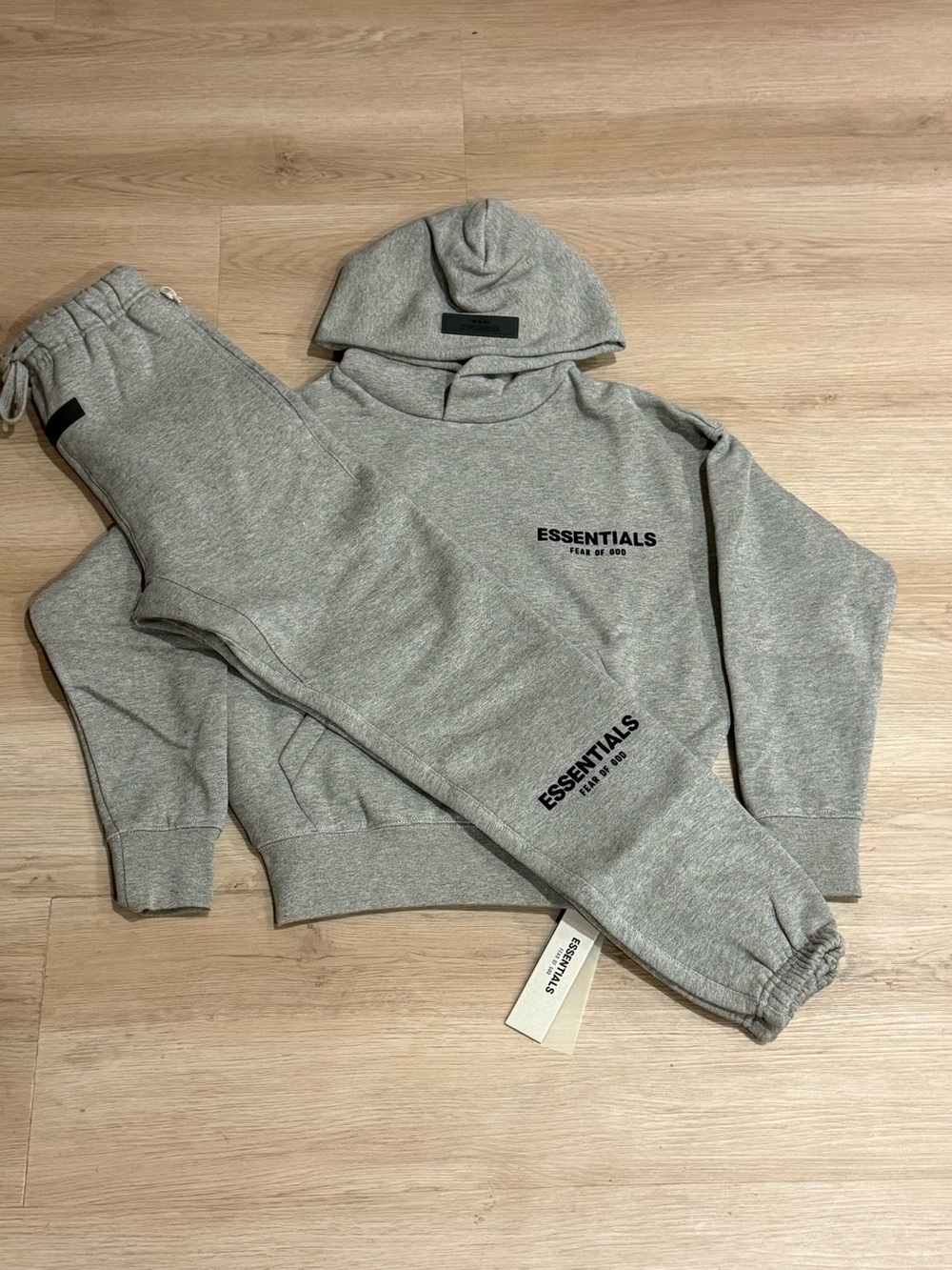 Essentials kid Dark Oatmeal Hoodie & Pant Set